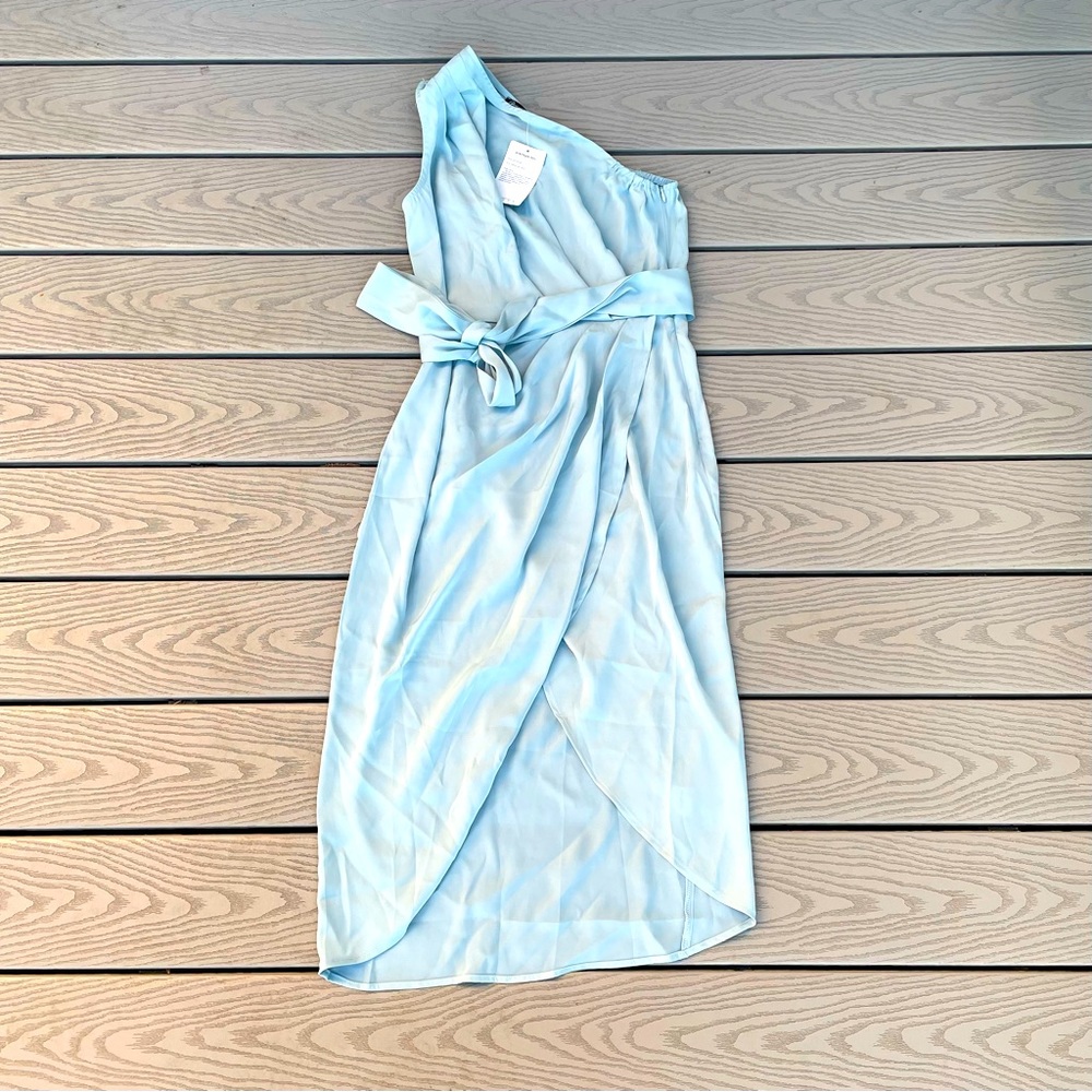 Satin One Shoulder MIDI Dress